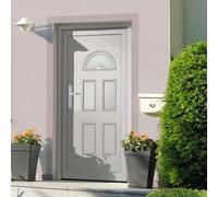 Gecheer Porta Ingresso Bianca 98x208 cm in PVC, Porta Esterna in PVC, Portoncino Ingresso Esterno