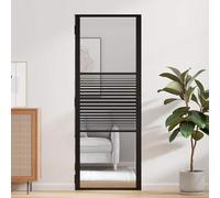 Gecheer Porta Interna Nero 76 x 201.5 cm Vetro temperato, AlluminioPorta Interna Vetro