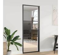Gecheer Porta Interna Nero 83 x 201.5 cm Vetro temperato, AlluminioPorta Interna Vetro