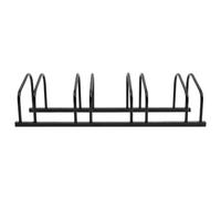 Gecheer Portabici per 4 biciclette, supporto in acciaio nero resistente, design stabile e organizzato, per garage o box, ideale per famiglie e piccole attività