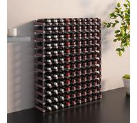 Gecheer Portabottiglie per 120 Bottiglie Legno Massello di Pino Marrone,Portabottiglie di Vino,Cantinetta Vino,Portabottiglie da Vino,Portabottiglie da Terra,Scaffale Porta Bottiglie di Vino