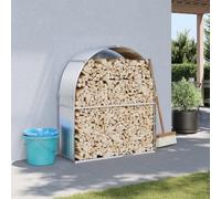 Gecheer Portaceppi Argento 120x45x140 cm in Acciaio Zincato
