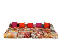 Gecheer Pouf modulare, a 4 posti, in tessuto patchwork, per soggiorno salotto