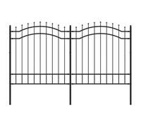 Gecheer Recinzione da Giardino con Punta a Lancia Nera 165cm AcciaioRecinzione giardino acciaio