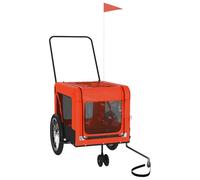 Gecheer Rimorchio per Animali da Bici Arancione e Nero, Resistente e Confortevole, Oxford e Ferro, per il Trasporto Sicuro di Cani e Gatti