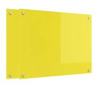 Gecheer Rivestimento da Cucina Giallo 80 x 60 cm, Vetro Temperato, Design Minimalista, Decorazione Moderna, Pannello per Parete Cucina