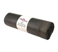 Gecheer Sacchetti per Cestini con Coulisse, rotolo da 250 sacchi neri 120 L in LDPE resistente, design con punto di rottura, multiuso per casa, campeggio, escursioni e picnic