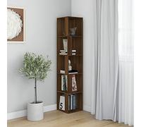Gecheer Scaffale Angolare,Cube Libreria,Scaffale ad Angolo,Scaffale Libreria,Librerie,Libreria Angolare,Scaffale Porta CD,Libreria Scaffale in Legno Multistrato,Rovere Marrone 33x33x164,5 cm