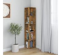 Gecheer Scaffale Angolare,Cube Libreria,Scaffale ad Angolo,Scaffale Libreria,Librerie,Libreria Angolare,Scaffale Porta CD,Libreria Scaffale in Legno Multistrato,Rovere Fumo 33x33x164,5 cm