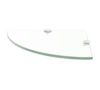 Gecheer Scaffale angolare, supporti cromati in vetro trasparente, 25x25 cm, scaffali per bagno o cucina