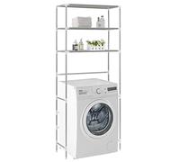 Gecheer Scaffale per Lavatrice con 3 Ripiani Argento 69x28x169 cm,Scaffale Sopralavatrice,Scaffale per Lavatrice,Mobile Bagno Salvaspazio,Mobile sopra Lavatrice,Scaffale per WC,P282465