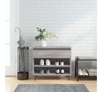 Gecheer Scarpiera Grigio Sonoma 70x36x60 cm in Legno Multistrato,Scarpiera Panca Ingresso,Scarpiera da Ingresso,Panca portascarpe,Panca Scarpiera,Portascarpe Ingresso,D