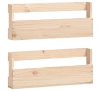 Gecheer Scarpiere a parete, 2 pezzi, 59x9x23 cm, in massello di pino, per ingresso