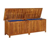 Gecheer Scatola portaoggetti da giardino, in legno di acacia massiccio, con borsa resistente all'acqua, 150 x 50 x 58 cm, per esterni, terrazza, piscina