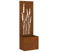 Gecheer Schermo per privacy in giardino Traforo Ruggine, 50 x 140 cm, costruzione in acciaio, elegante barriera contro il maltempo e gli sguardi indiscreti, per esterni