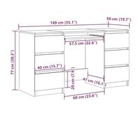 Gecheer Scrivania Bianca 140x50x77 cm in Legno MultistratoTavoli da esterno per giardino e balcone