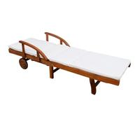 Gecheer Sedia a Sdraio con Cuscino in Legno Massello di AcaciaMobili relax per giardino