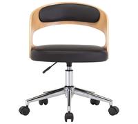 Gecheer Sedia da Ufficio Girevole Nera in Legno Piegato e SimilpelleSedie Giardino 2 Posti