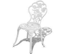 Gecheer Sedie da bistrot, 2 pezzi in alluminio pressofuso bianco, per bar e caffè