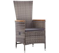 Gecheer Sedie da Esterno, 2 Pezzi con Cuscini, Polyrattan Grigio, per Giardino, Terrazza, Balcone