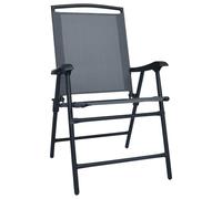 Gecheer Sedie da giardino pieghevoli, 2 pezzi in textilene grigio, per esterni