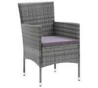 Gecheer Sedie da pranzo, 4 pezzi in polyrattan grigio, per giardino