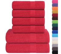 Gecheer Set Asciugamani 6 pz Rossi 360 gsm 100% Cotone137089IT