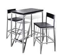 Gecheer Set bar per la colazione, design moderno, telaio in acciaio + MDF, 89 x 45 x 100 cm, per appartamenti, caffetterie, pub, giardini d'inverno