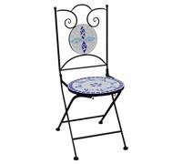 Gecheer Set Bistrò 3 pz con Mosaico in Ceramica Blu e BiancoSet tavolini bistrò per esterni