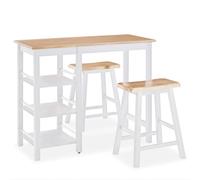 Gecheer Set da bar 3 pz, MDF bianco, per casa e locali pubblici