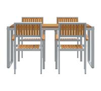 Gecheer Set da Giardino 5 Pezzi in Legno Massello di Acacia e Metallo.Set divani giardinoDivano esterno set