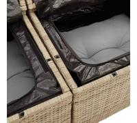 Gecheer Set da Giardino di 10 Pezzi con Cuscini Beige in Rattan Sintetico e Legno di AcaciaSet divani giardinoDivano esterno set