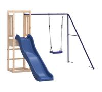 Gecheer Set da Gioco in Legno di Pino per Esterni, Altalena Scivolo e Sabbiera, Parco Giochi per Bambini da Giardino, Struttura Solida e Sicura, Multiattività per Divertimento all'Aperto