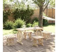Gecheer Set da Pranzo da Giardino 5 pz in Legno Massello di AbeteSet Tavolo Giardino