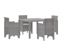 Gecheer Set da Pranzo da Giardino 7 Pezzi Bianco Polyrattan