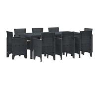 Gecheer Set da Pranzo da Giardino 7 Pezzi Rattan Plastico Marrone