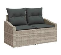 Gecheer Set da Pranzo da Giardino 9 Pezzi con Cuscini Grigio Polyrattan Set giardino relax