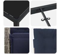 Gecheer Set da pranzo da giardino a 3 pezzi marca in polyrattan grigioSet divani giardinoDivano esterno set