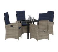 Gecheer Set da pranzo da giardino a 5 pezzi con cuscini in rattan sintetico grigio.Set divani giardinoDivano esterno set