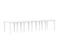 Gecheer Set da Pranzo per Giardino 13 pcs Bianco Rattan PoltSet Pranzo Giardino
