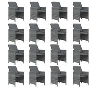 Gecheer Set da Pranzo per Giardino 21 pz con Cuscini Polyrattan GrigioSet divani giardinoDivano esterno set