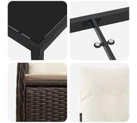 Gecheer Set da Pranzo per Giardino 3 pcs Marrone Poly RattanSet Tavolo Giardino