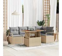 Gecheer Set da Pranzo per Giardino 6 pcs Beige, Grigio 100 x 55 x 73 cmSet Tavolo Giardino