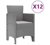 Gecheer Set da Pranzo per Giardino con cuscino 13 pcs Grigio chiaroSet divani giardinoDivano esterno set