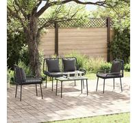 Gecheer Set da Pranzo per Giardino con cuscino 3 pcs Nero, AntraciteSet divani giardinoDivano esterno set