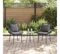 Gecheer Set da Pranzo per Giardino con cuscino 3 pcs Nero, AntraciteSet divani giardinoDivano esterno set