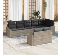 Gecheer Set da Pranzo per Giardino con cuscino 8 pcs Grigio chiaroSet Tavolo Giardino