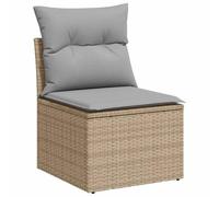 Gecheer Set di divani da giardino 7 pezzi con cuscini Beige Rattan PoliestereSet giardino relax