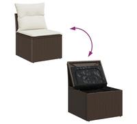 Gecheer Set di Divani da Giardino 8 Pezzi con Cuscini Marrone PolyrattanDivano da giardino cuscini