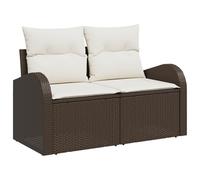 Gecheer Set di divani da giardino a 6 pezzi con cuscini in polyrattan marrone diDivano da giardino cuscini